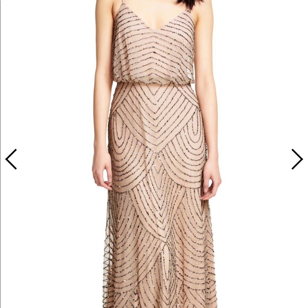 Adrianna papell Art Deco taupe sz 10